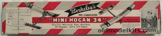 Berkeley Mini Hogan 34 by Dennie Davis- Flying Model Airplane Kit, 17-1 plastic model kit